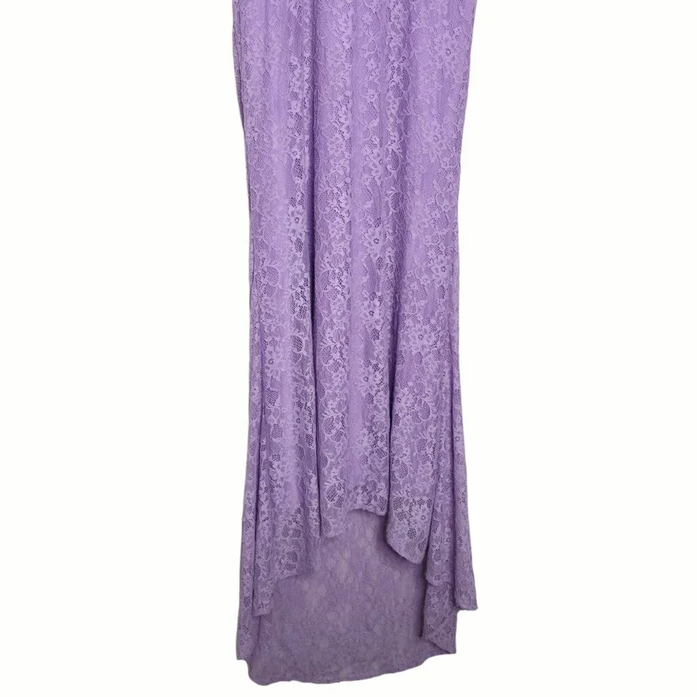 House of CB Antonina Maxi Dress Purple Orchid Lace Corset‎ Size L